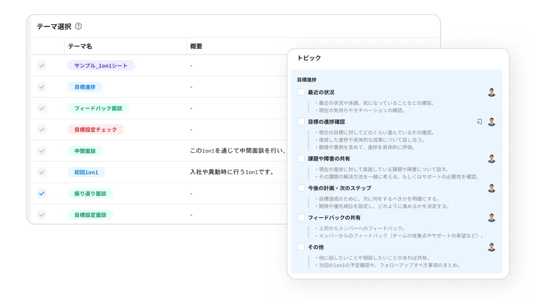 対話のテーマ・トピック一覧のイメージ