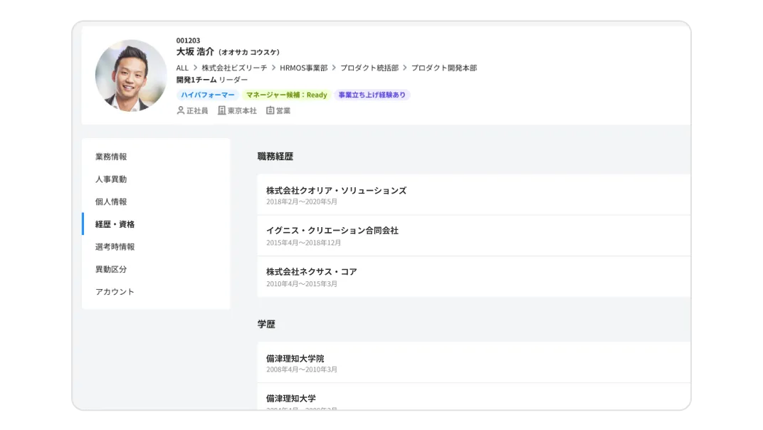 社員情報を見える化